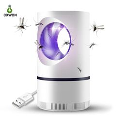 USB Mosquito Killer Lamp LED Pocatalyst vortex fuerte succión interior Bug Zapper Repelente de luz UV Trampa para matar insect210D