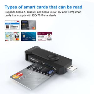 Lecteur de carte Intelligent multifonctionnel USB SD/TF/SIM/IC quatre en un pour taxe bancaire