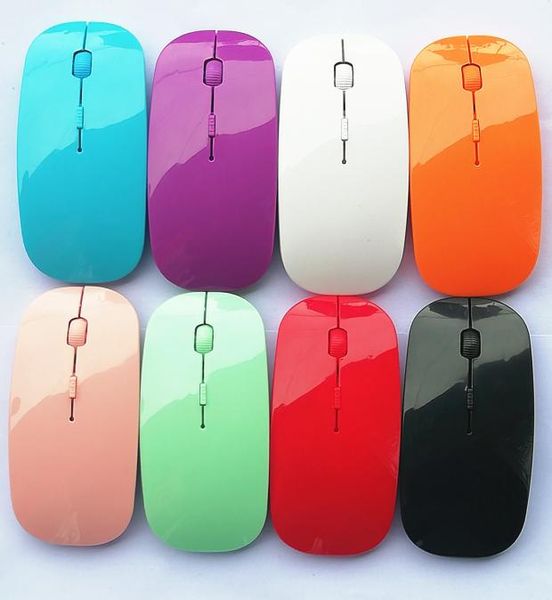 USB Optical Wireless Computer Rice 24G receptor Super Slim Mouse para la computadora portátil de PC con 8 colores6789714