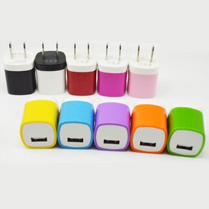 USB Plug Wall Charger Adapter 1A 5V Single Port Block Opladen Cube Box Brick voor iPhone Samsung Galaxy Moto LG