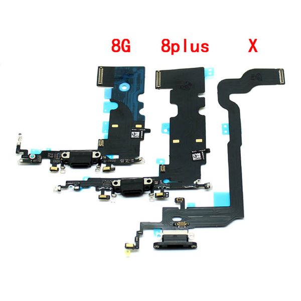 Connecteur de quai de chargeur de port USB Mic Charge Flex Cable pour iPhone 7 8 Plus XS MAX X XR Dock de charge Flex