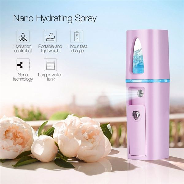 USB Portable Nano Mist Sprayer Facial Body Nebulizer Steamer Hidratante Cuidado de la piel Mini Face Spray Herramientas de belleza HHAa236