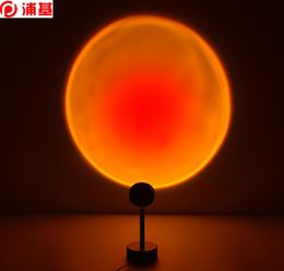 USB Rainbow Sunset Red Projector LED Night Light Sun Projection Desk Lamp voor slaapkamerbar Coffee Store Wall Decoration Lighting7104155