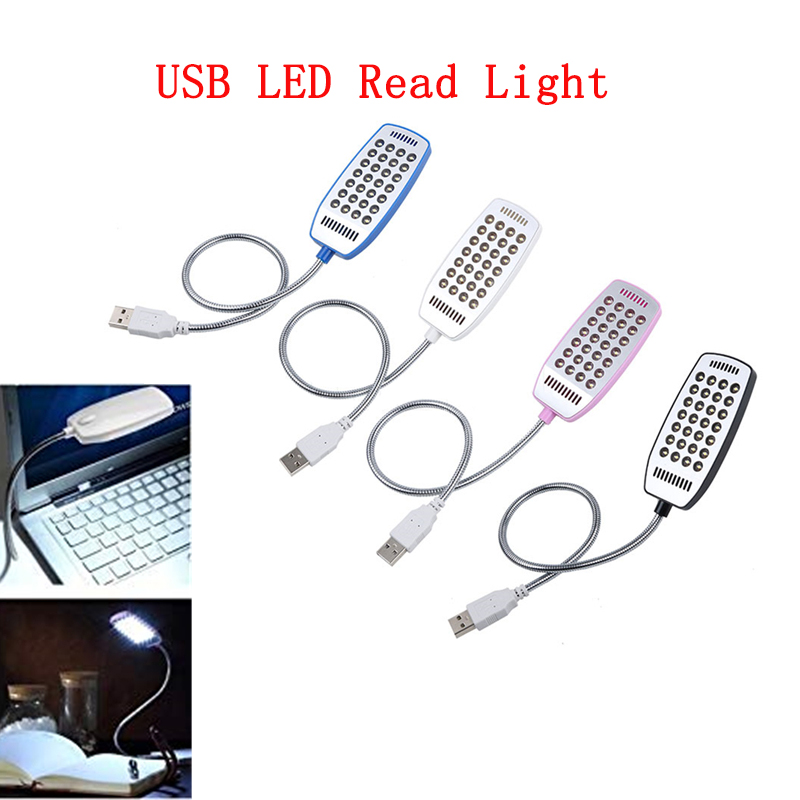 Lampada da lettura USB con 28 luci a LED Lampada da libro Mini USB a collo di cigno flessibile da 5 V per computer portatile