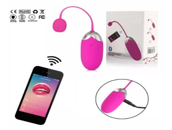 USB Recharge Massageur Bluetooth Vibrator Smartphone Wireless Smartphone App Remote Vaginal Vibrant Oeufs Adult Toys Clit Egg Vibrado5486600