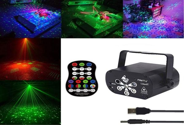 USB Rechargeable 120 motifs Laser Projecteur Lights Rgbuv DJ Disco Party Lights For Christmas Halloween Birthday Wedding Y2035179