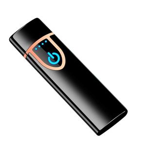 USB oplaadbare sigarettenaansteker dubbelzijdig verwarmingsspiraal sigarenaansteker elektrische aanraakbediening ontsteking vingerafdrukgevoelig c4607047