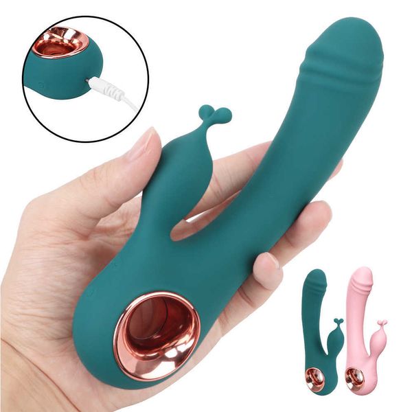 Consolador recargable por USB, vibrador de conejo, Juguetes sexuales para mujeres, masajeador Anal Vaginal, punto de estimulación del clítoris, extensión de 10 frecuencias