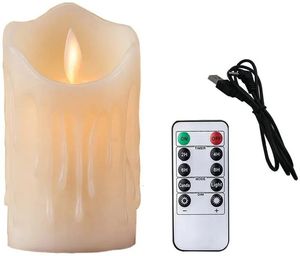 USB rechargeable à bougie électrique sans flamme lampe à paraffine de paraffine danse en mouvement mèche à la maison des bougies de barre de barre avec télécommande 240417