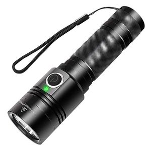 Lampe de poche rechargeable USB 4 modes d'éclairage lampe de poche LED très brillante utilisant une batterie 18650 pour l'éclairage de nuit, le camping, etc.