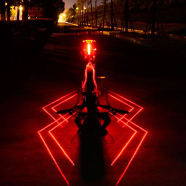 USB Rechargeable avant arrière vélo lumière Laser LED vélo feu arrière casque de vélo lumière lampe montage vélo accessoires