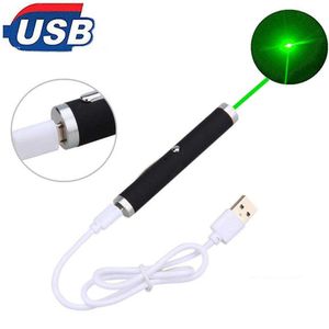 Pointeur Laser vert Rechargeable USB, stylo à pointeur unique vert 532mm, dispositif puissant, stylo de présentation