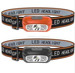 Lampe frontale rechargeable USB 3 LED 6 MODE phare de course phares de travail ultra lumineux interrupteur de capteur de lumière rouge lampe frontale ortable chasse pêche phare LED