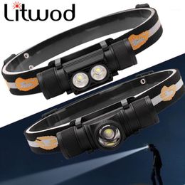 USB-oplaadbare koplamp XM-L2 U3 LED-koplamp Power 18650 Batterij Head Lamp Torch Waterdicht voor Camping Hunting1