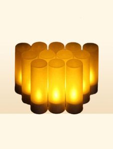 USB -oplaadbaar Led kaarsen met flikkerende vlam Vlameless Led kaarsen Home Decoratie Kerstmis Tealight Candle Lights H12225806020