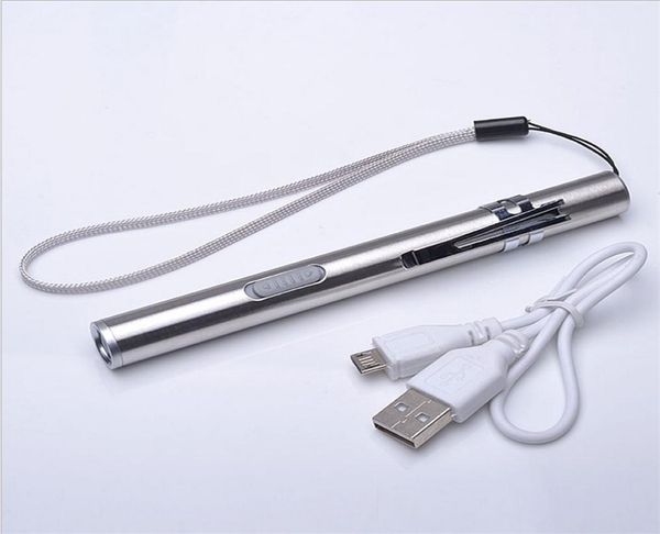 USB Rechargeable LED Lampe de poche de haute qualité puissante Mini Torche Torche étanche du concept étanche suspendu avec un clip en métal6520112