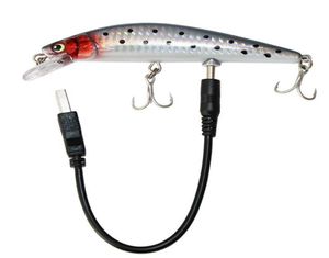 USB recargable LED Twitching Fish Lure Electric Electric Lifelike Vibrate Fishing señora Triple Reble Hook Coba de pesca El6528279