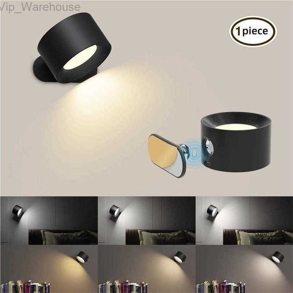 Lampada da parete a LED ricaricabile USB Touch Control 360 Ruota senza fili Luci da parete a parete per lampada da lettura per camera da letto HKD230831