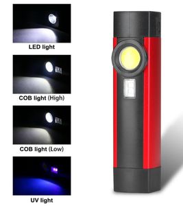 USB -oplaadbare pen zaklamp toorts multifunctionele 365 nm UV -lamp magnetische kobben penlicht zaklampen zaklampen