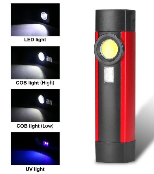 USB wiederaufladbare Stift-Taschenlampe, multifunktionale 365 nm UV-Lampe, magnetische COB-Taschenlampe