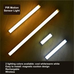 USB oplaadbare PIR-bewegingssensor LED-balkverlichting Dimbare detector Nachtlampje Draagbare inductiekastlamp voor keukenkamer