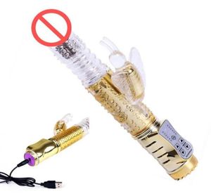 Vibrateur de lapin papillon à rotation rechargeable USB, massage corporel en silicone flexible, stimulation du clitoris, jouets sexuels pour femmes 7144520