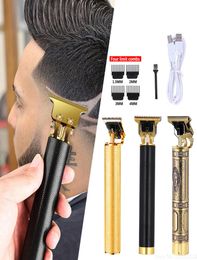 USB rechargeable T9 Clipper Clipper Professionnel Coiffure électrique Baldhead Cercolless Trimmer Men Barber Hair Cutting Machine6705156