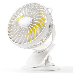 Ventilateur de table rechargeable USB Ventilateur à clipser Mini ventilateur de bureau portable Rotation à 360 degrés Ventilateur à clipser réglable pour dortoir d'étudiants de bureau