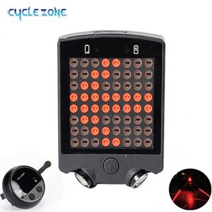 USB -oplaadbare achterlicht Smart Licht Smart Bicycle Turn Signal Lights met 64 LED -kralen Draagbare remwaarschuwingslamp passen op alle fietsen 0202