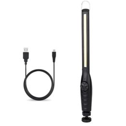 Torche rechargeable par USB Lampe de travail à LED Torches 1 COB Lampe de poche à bande lumineuse Style de voiture à l'aide d'une lampe de veilleuse tactile avec l'aimant