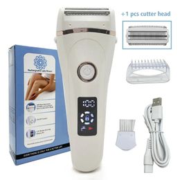 USB Oplaadbare Vrouwen Pijnloos Elektrische Epilator Baard Ontharing vrouwen Scheren Machines Draagbare Vrouwelijke Tondeuse LCD 240116