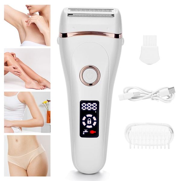 USB rechargeable femmes indolore électrique épilateur barbe épilation femmes rasage machines portable femme tondeuse lcd