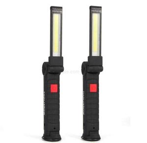 Lampe de travail rechargeable USB COB Lampes de travail portables avec base magnétique Lampe de poche LED ultra lumineuse Réparation de voiture, utilisation à domicile, lampe de secours