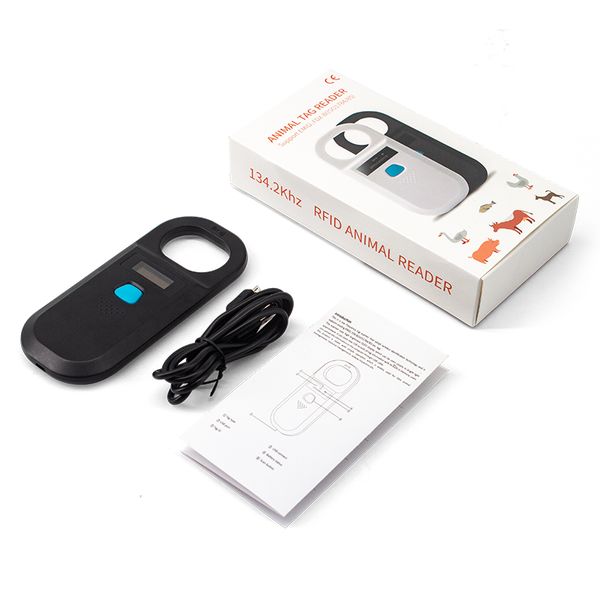 USB RFID HANDHELD MICROCHIP PET escáner para animales ISO11784/5 ID de mascota animal Chip para perro Cat Horse envío gratis