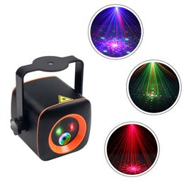 Portable Disco DJ Lights RGB LED Effect Light 32 Patterns RG Laser Projector Party Stage Light Met afstandsbediening Ingebouwde luidspreker