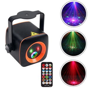 32 patronen RGB LED-effectverlichting RG Laser Stage Light Mini draagbare laserprojector Party DJ Disco Lights USB Bluetooth-nachtlampje met batterij