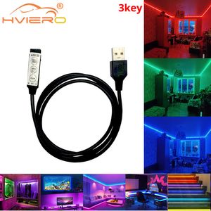 USB RGB Controller DC5V Led Dimmer with 3 Keys 4 Pin Female Connector for 5V Strip 19 Dynamic Modes