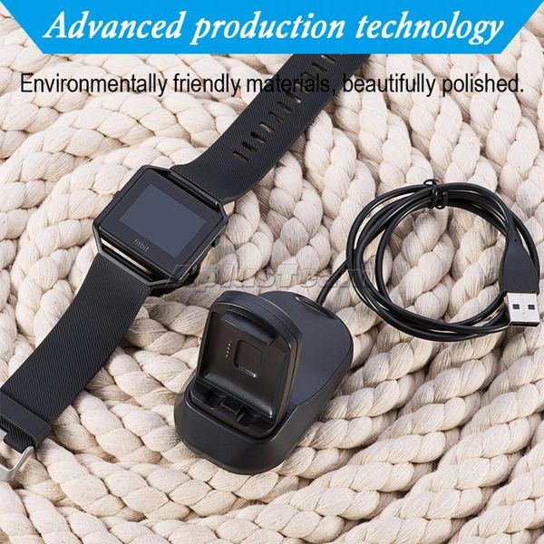 Adaptador de cable de carga de reloj inteligente USB Base de carga rápida de seguridad Accesorios de cargador portátil para Fitbit Blaze Nueva alta calidad