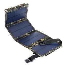 Cargador solar USB de 20 W, resistente a la intemperie, portátil, plegable, panel solar, cargador de teléfono para acampar al aire libre para iPhone/teléfonos inteligentes Android/iPads/tabletas Android