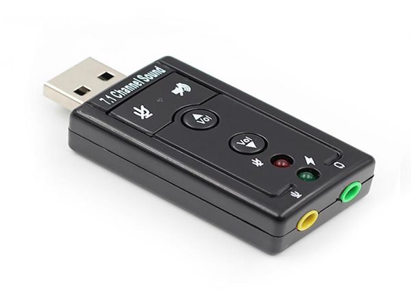 Tarjeta de sonido USB Virtual 71 Adaptador de Audio USB externo USB a Jack 35mm auricular micrófono tarjeta de sonido para ordenador portátil PC8941064