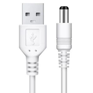 Fil de chargement de lampe à ongles, haut-parleur USB, ventilateur, fil blanc, dissipateur de chaleur d'ordinateur, fil de chargement dc5.5 * 2.1, fil d'alimentation