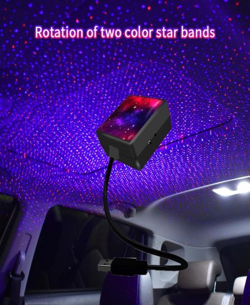 USB Star Light activé 4 couleurs et 3 effets d'éclairage romantique USBNight Lights décorations pour la maison voiture chambre fête plafond 4879087