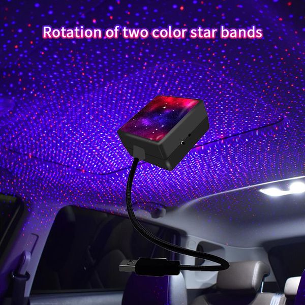 USB Star Light Activado 4 colores y 3 efectos de iluminación Romántico USB-Luces nocturnas Decoraciones para el techo de la fiesta de la habitación del automóvil en el hogar 188h