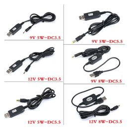 Câble étape usb USB DC 5V vers DC 9V DC 12V Step up Boost Module Converter Adapter Cable 5W 8W 3.5 * 1,35 / 5.5 * 2,1 mm Plug de connecteur