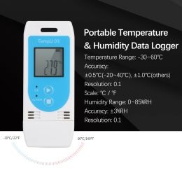 USB Temperature Humidity Data Logger réutilisable RH Temp Datalogger Recorder Humiture Recording Metter avec 32 000 Capacité record