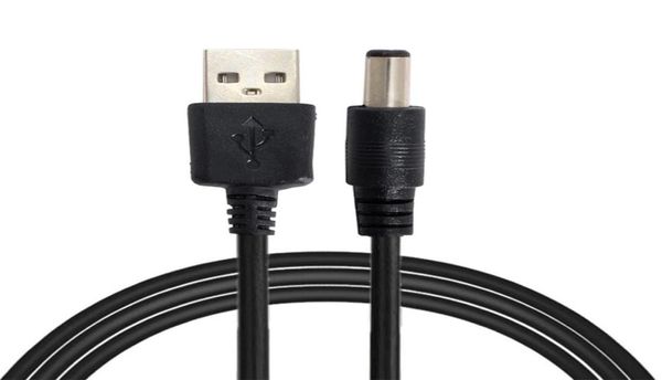 Cordon de câble de charge de port USB vers DC 35 mm 5V Câble d'alimentation incliné Black 27356402627201