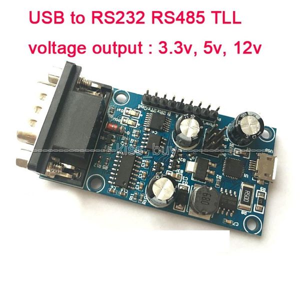 USB a RS232 RS485 232 485 TLL puerto serie señal de salida 3 3v 5v 12v microcontrolador placa de depuración CP2102275b