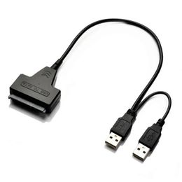 USB a SATA USB 2.0 a 2.5 pulgadas HDD 7+15 pin El adaptador de cable de disco duro SATA es adecuado para el adaptador SSD y HDD SATA y HDD
