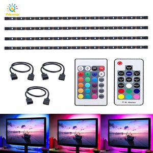 USB TV Strip Lights SMD5050 0.5m 1 M 2M 3M 4M 5M 30LEDS / M Flexibele 5V RGB Strip Neon TV-achtergrondverlichting met afstandsbediening
