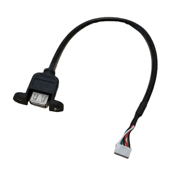 Support de panneau USB Type A femelle avec vis au pas de 2.0mm, Mini câble d'extension d'impression de données à 5 broches, 30cm